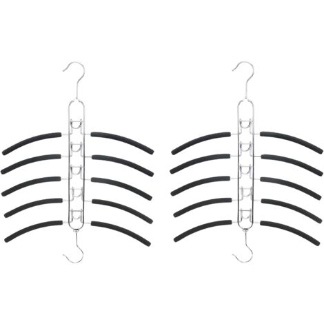 CSPARKV 2 Pack 5 in 1 Detachable Multi-Layer Tops Hangers, Multifunctional Space Saver, Foam Coated Heavy Duty Metal Hangers for Wardrobe, Closet, Shirt, Sweater, Suit
