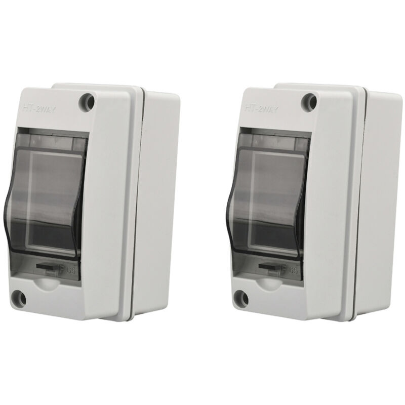 Csparkv - 2 pack Coffret Electrique Etanche Exterieur IP65, 2 Modules, abs de Surface en Plastique, Boite de Boitier Etanche Electrique Exterieur,