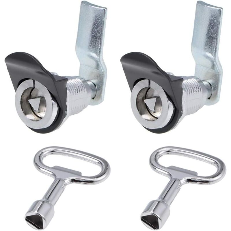 Csparkv - 2 Paquet Serrure Triangle came longue clés argent