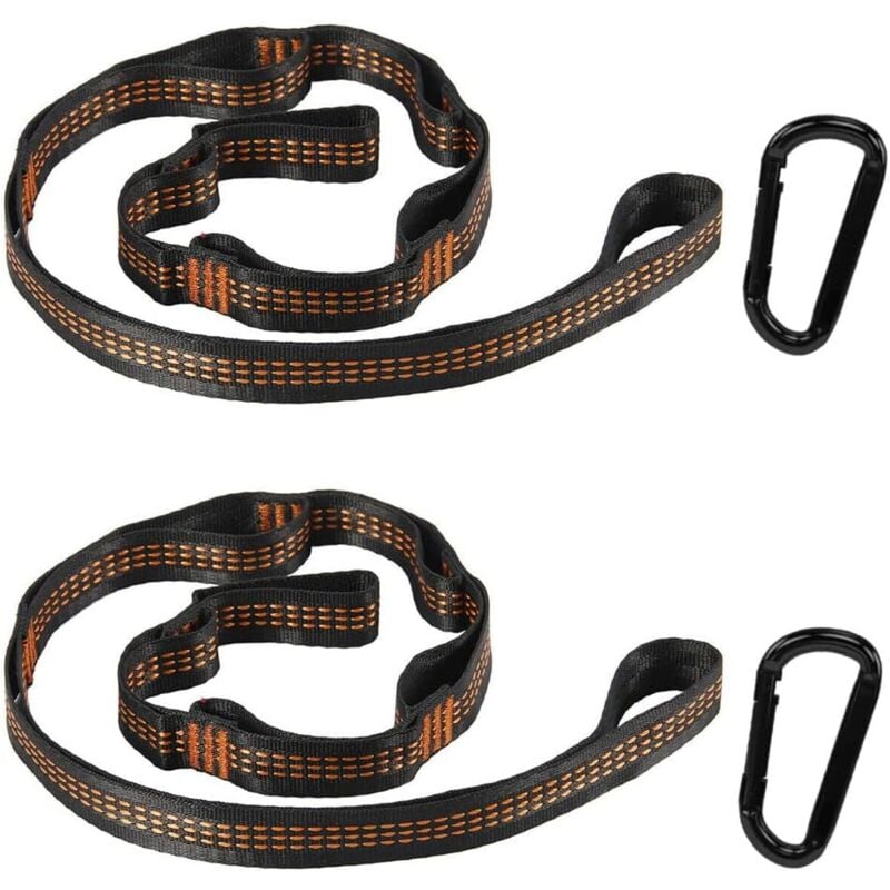 CSPARKV 2 PCS Sangle Hamac Sangle Balancoire Arbres Fixation Hamac pour Balançoire Hamac Camping ou Siège Suspendu (3M avec 2 Mousquetons)