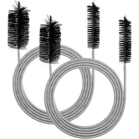 CSPARKV 2 Pièces 200 cm Brosse de Nettoyage,Deboucheur Canalisation Brosse à Deux têtes,Goupillon Biberon Acier Inoxydable,brosse nettoyage pour Salle de Bains Cuisine,Deboucheur Evier