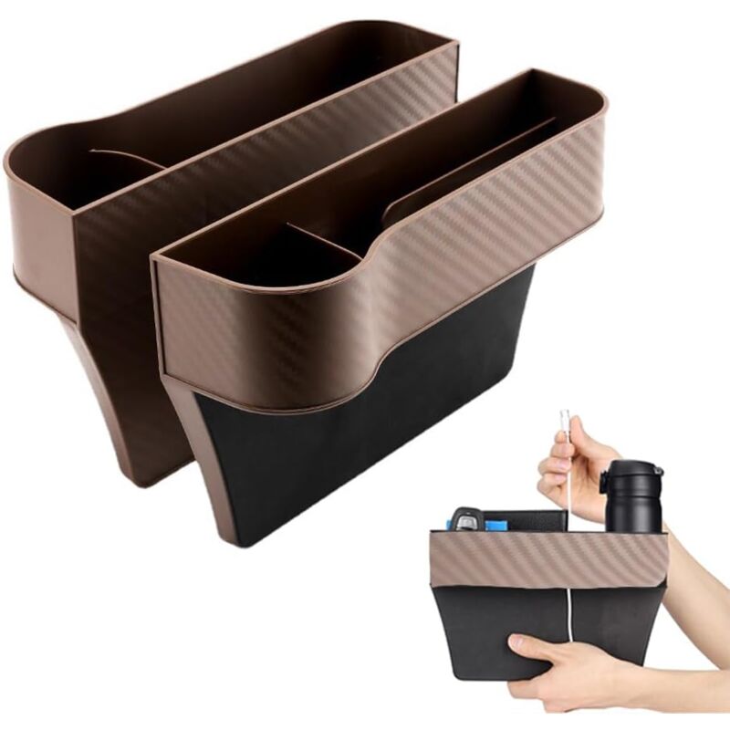 Csparkv - 2 Pièces Boîte de Rangement pour Siège, Boîte de Rangement pour Siège de Voiture, Car Seat Gap Organizer, Boîte de Rangement pour Siège