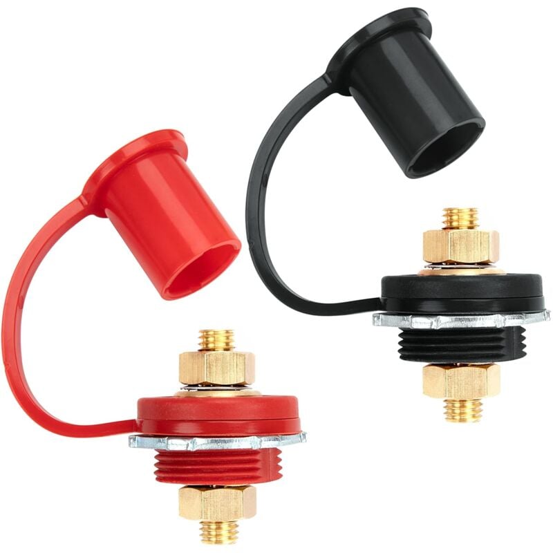Csparkv - 2 Pièces Borne de Chargeur de Batterie M10 Cosse Batterie Voiture 250 a Connecteur Batterie à Double Borne Adaptateur à Distance pour