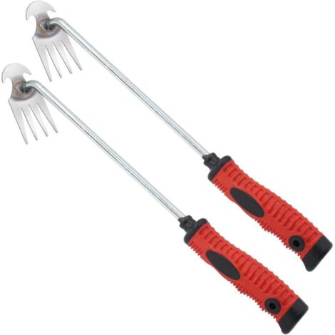 CSPARKV 2 pièces désherbeur, Outils de Jardinage désherbage déracinement Outil de désherbage, Premium Manganese Steel forgé désherbeur, Outil de désherbage Manuel pour Le Jardinage avec poignée 36cm