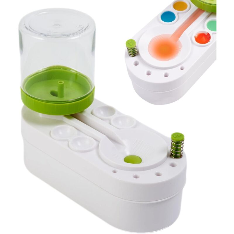 2 Pièces Nettoyeur de pinceaux à Peinture, rinçage de Cycle d'eau, Machine de Nettoyage Unique de Brosse à Eau, Aquarelle et peintures à Base d'eau,