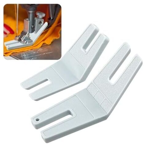 CSPARKV 2 Pièces Outil de Pied-de-Biche pour Machine à Coudre d'Aide à Couture Encombrante Guide de Couture de Pied de Point Droit en Plastique Blanc Accessoires de Couture pour Machine à Coudre