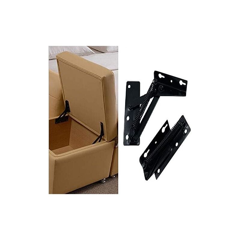 Csparkv - 2 pièces support de levage pliable à 80 degrés, charnières à ressort noires sont largement utilisées dans les poussoirs de charnière de