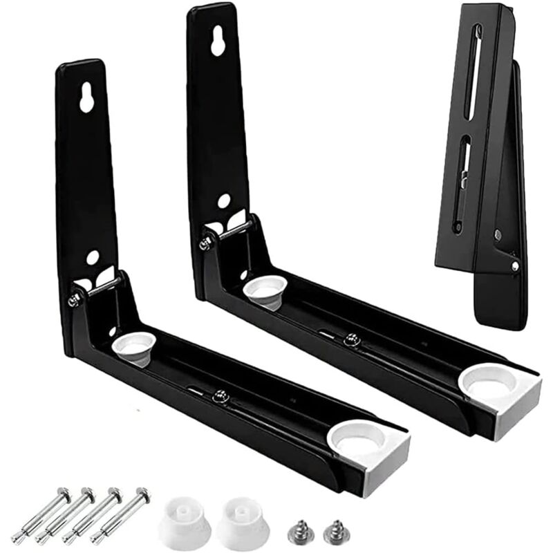 Csparkv - 2 Pièces Supports Micro Ondes, Support Mural Universel à Micro Ondes, Acier Micro-Ondes Support, avec Accessoires de Montage, pour