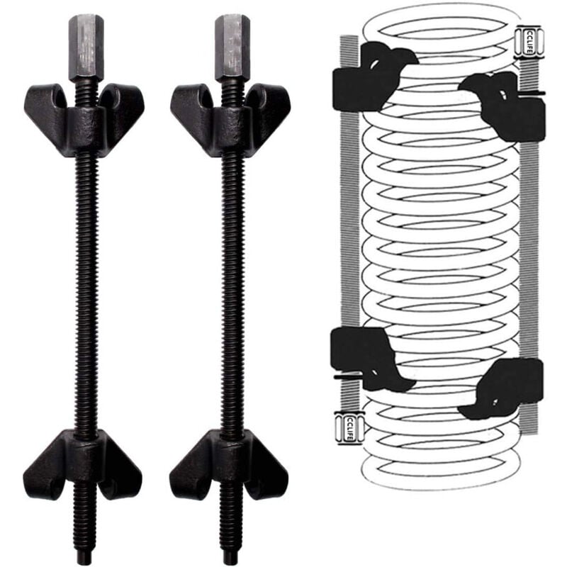 Image of Csparkv - 2 Stück Kompressorfeder-Stoßdämpfer 370 mm – Auto-Stoßdämpferklaue