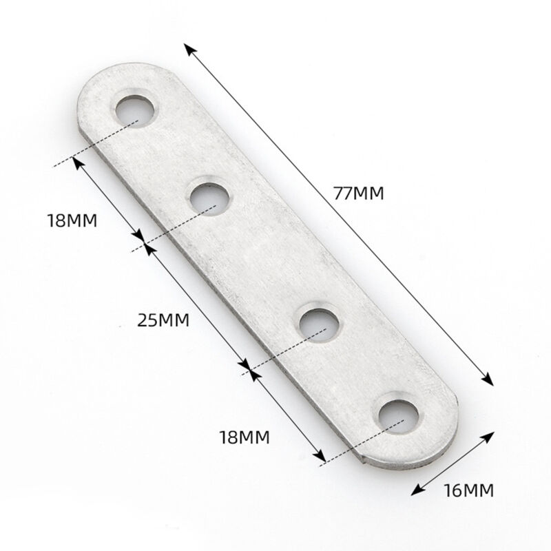 Csparkv - 20 pcs Flat Perforated Assembly Plates (77 x 16 x 1.8mm) Connecting Plates Connection Plates, Straight Flat Metal Fixing Brackets,