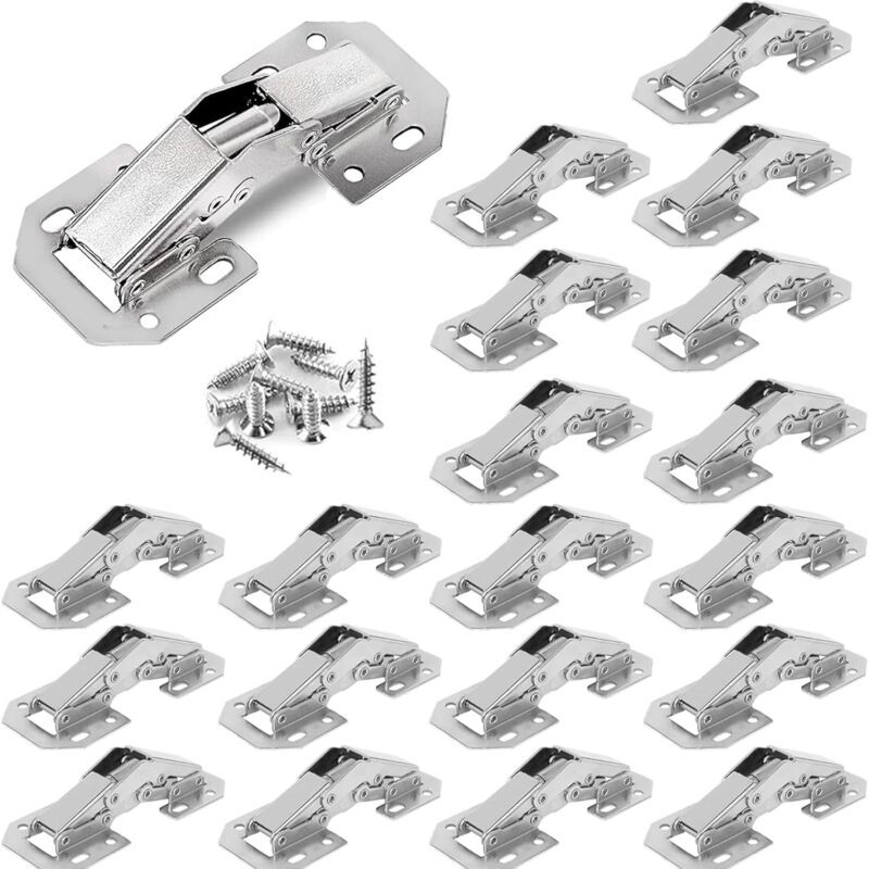 Csparkv - 20PCS Cabinet Door Hinge, 3 Inch 90° Furniture Hinge, Kitchen Door Hinge, Wardrobe Hinges Dresser Hinge for Kitchen Door Cabinets.