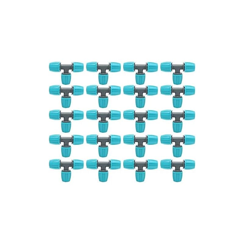 20pcs Raccords en t Barbelé, 16mm Raccords de Tuyau Barbelé Raccords D'irrigation Goutte à Goutte Connecteurs en t de tube Adaptateur 3 voies Joints