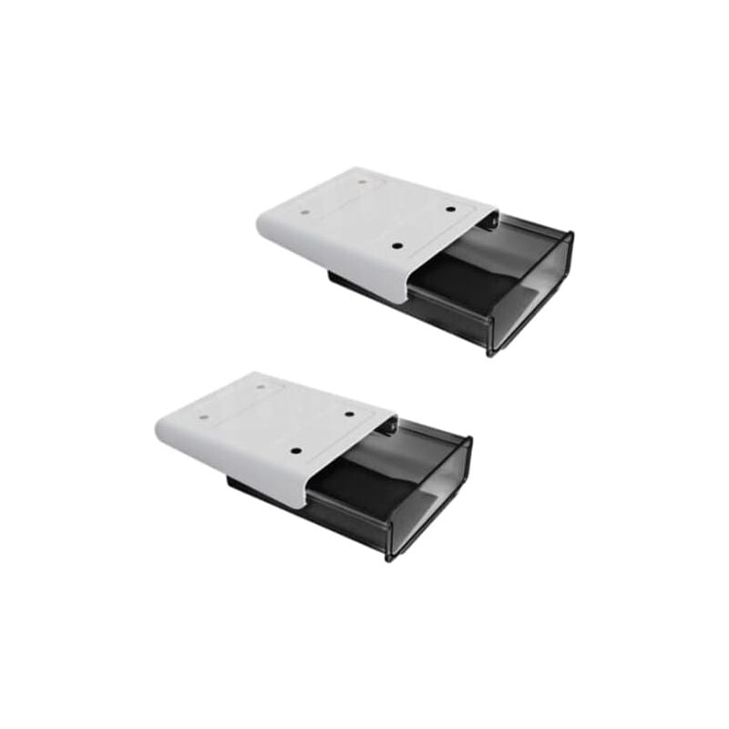 Csparkv - 20x17x7.2cm Lot de 2 boîtes de rangement cachées sous le bureau avec tiroir de bureau - Grande capacité - Auto-adhésive - Convient pour la