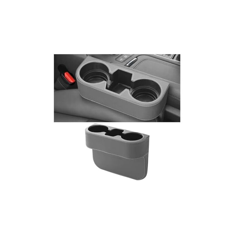 CSPARKV 21x28x7 Remplisseur D'espace de Siège de Voiture avec Porte-Gobelet Organisateur Écart Siège Voiture en Cuir PU Boîte de Rangement de Siège
