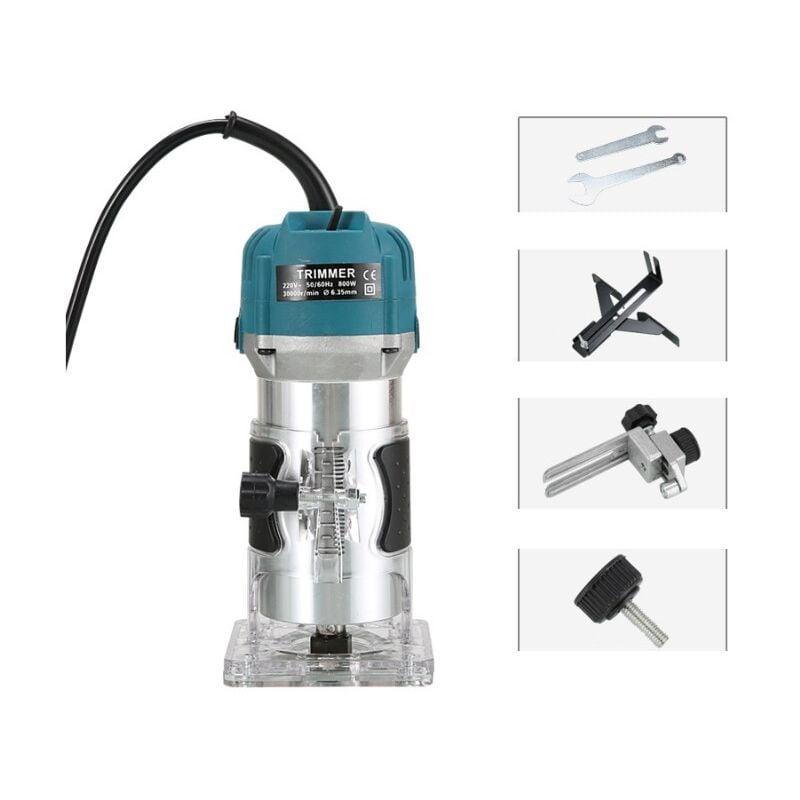 Csparkv - 220V 800W 30000r/min Affleureuse Défonceuse Électrique à Bois Menuisier Machine Trimmer Router