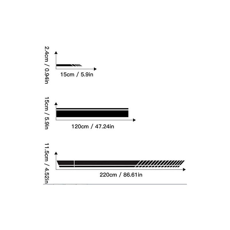 CSPARKV (2.4×15×0.1cm)Passez la souris sur l'image pour zoomer 5 Pcs Autocollant De Bande De Capot De Voiture Décalque Graphique Vinyle Auto Body