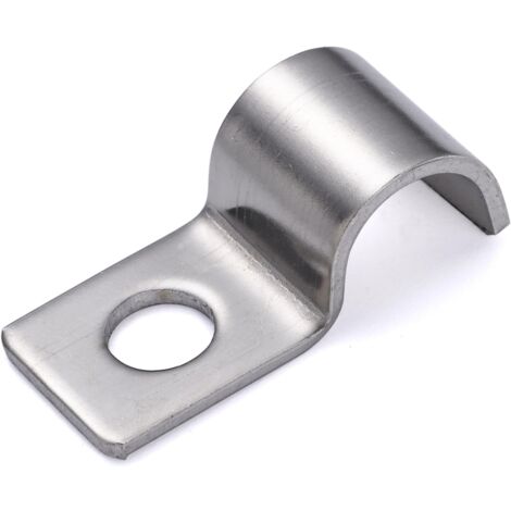 CSPARKV 25 Stück P-Clip für Kabel, Ein-Loch-Edelstahl-Rohrklemmen, Klemmklemmen zur Befestigung von Kabeln und Drähten Ø 10 mm