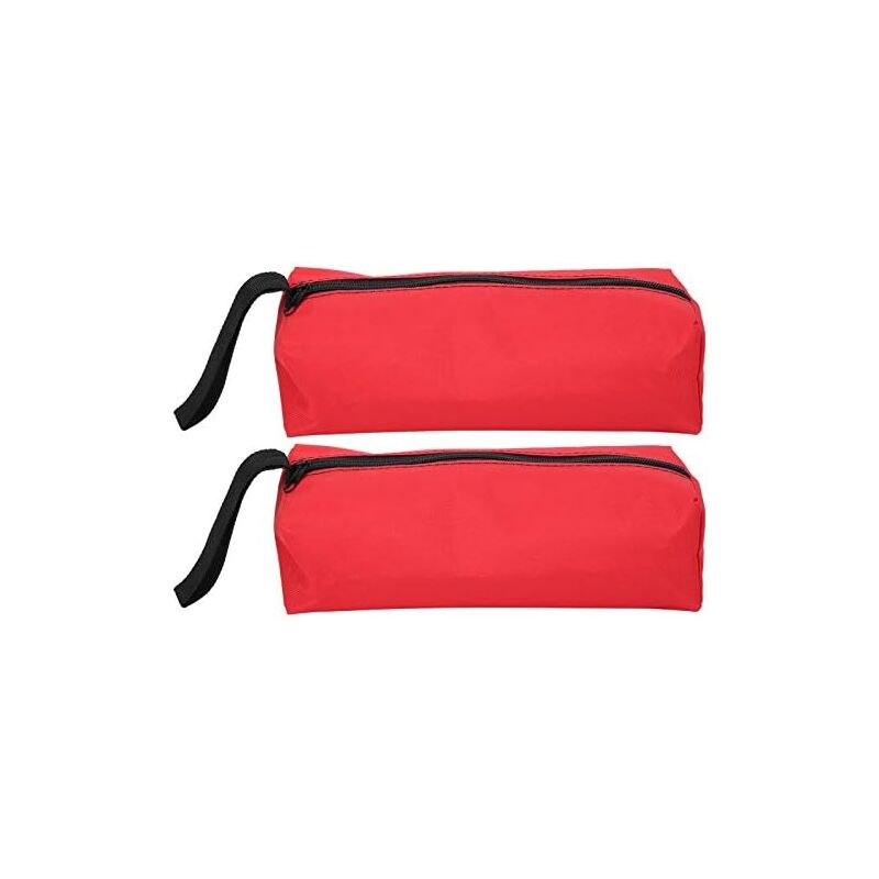 Csparkv - 25 x 8.5 x 7cm 2 Pieces Small Multifunctional Tool Bag Portable Polyester Tool Kits Storage Bag with Hanging Strap and Zipper (Red)