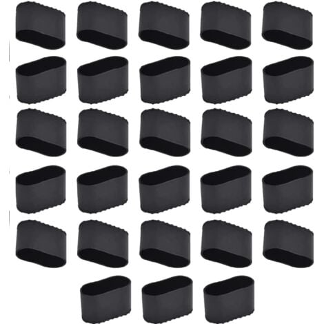 CSPARKV 28Pcs Chair Leg Caps Rectangular Chair Tip Oval Chair Leg Protector Table Chair Leg Pad Silicone Rubber Chair Covers