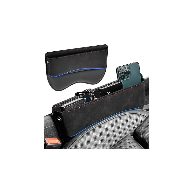 Csparkv - 29x22x4cm Boîte de Rangement pour Pochette Latérale de Console Organisateur en Cuir pu Noir de Remplissage de Siège de Voiture Organisateur