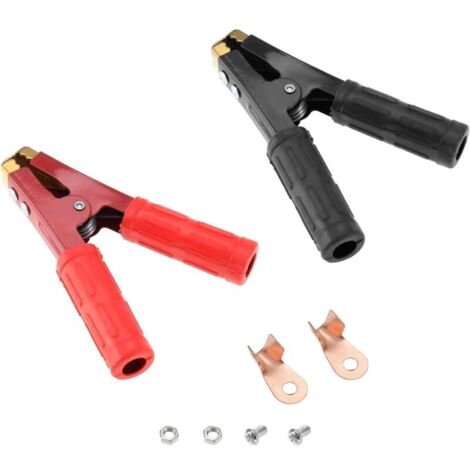 CSPARKV 2pcs 1000A Câble Booster Batterie Pinces Crocodiles Chargeur de Batterie de Voiture Clip Connecteurs Accessoires pour Testeurs de Tension Batterie de Camion de Voiture