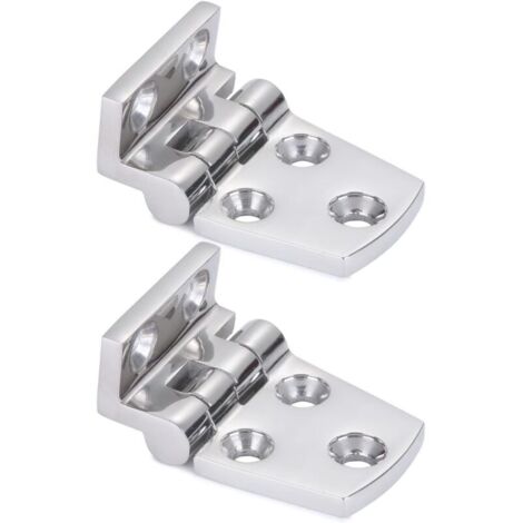 CSPARKV 2pcs À toute épreuve Charnière de bateau Armoire de pont d'armoire Charnière pour bateaux en acier Côté court décalé trappe de charnière marine polie par miroir SUS316 1.51 inch x 2.12 inch
