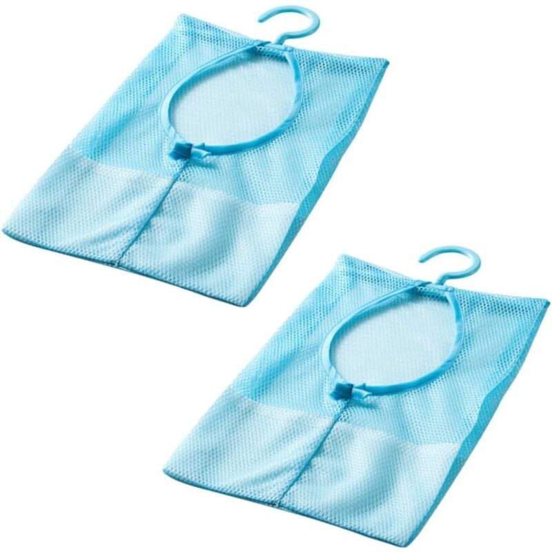 2Pcs Laundry Basket Door Hanging Laundry Hamper Mesh Clothespin Bag Laundry Basket Mesh Bag Blue Multipurpose Storage Bags - Csparkv