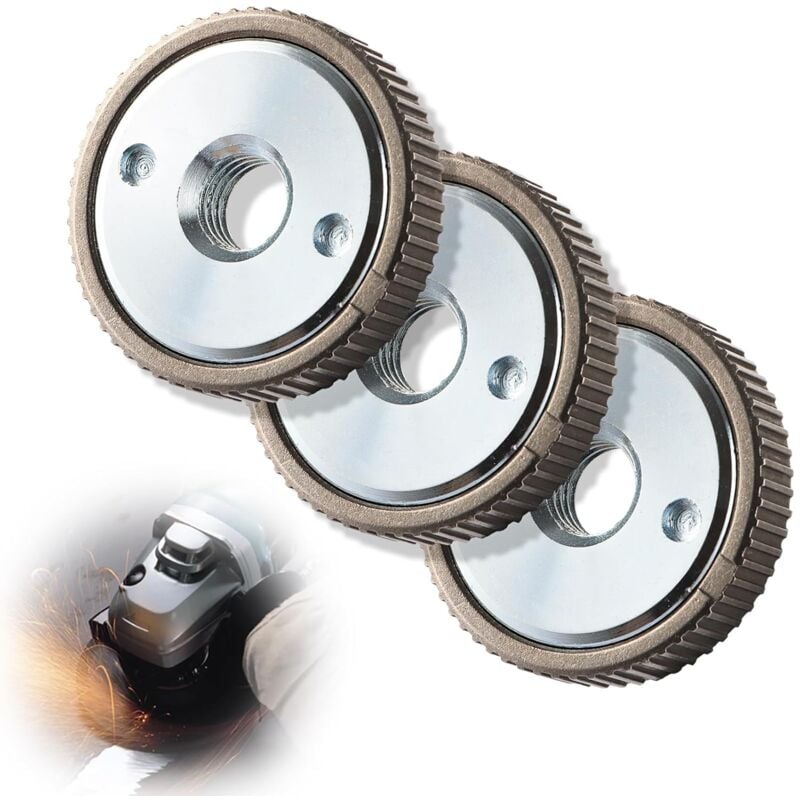 Csparkv - 3 Pièces Écrou de Serrage Rapide M14, Meuleuse D'angle Accessoires, Ecrou de Serrage Rapide M14 pour Toutes les Meuleuses D'angle