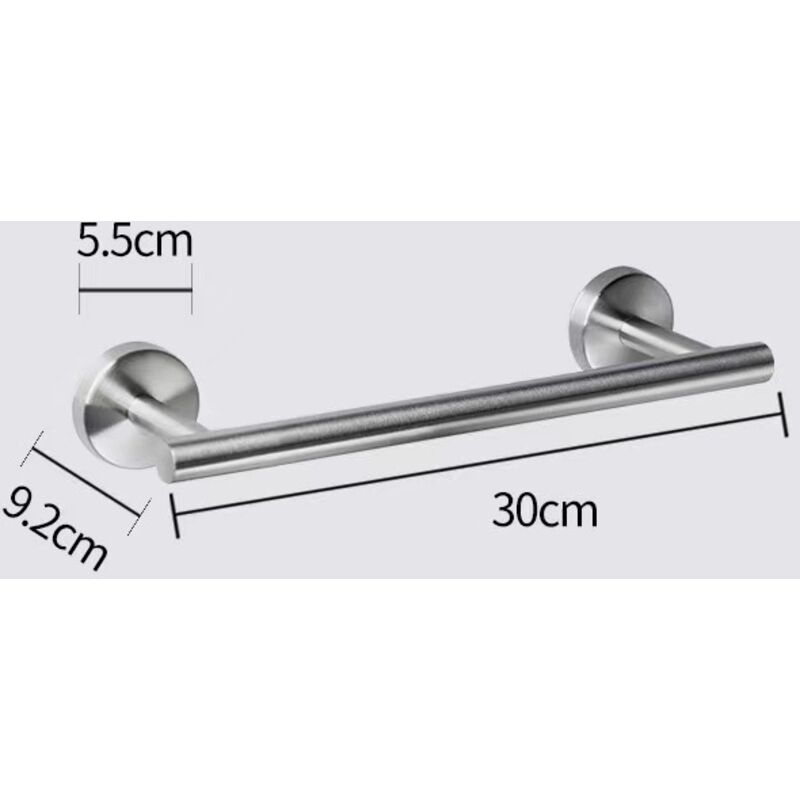 Csparkv - 31×9.2×5.5cm)Argent Porte Serviette, Salle de Bain Support Acier inox Porte-Serviette pour Serviette, Serviette de Bain 30cm