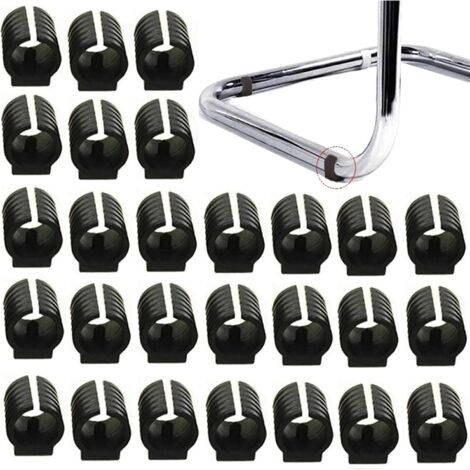 CSPARKV 32pcs Chair Leg Caps Tube End Caps Pads Furniture Floor Protectors U Shape Plastic Chair Leg Caps,Chair Leg Caps Silicone Tube Clamp (25mm,Black)
