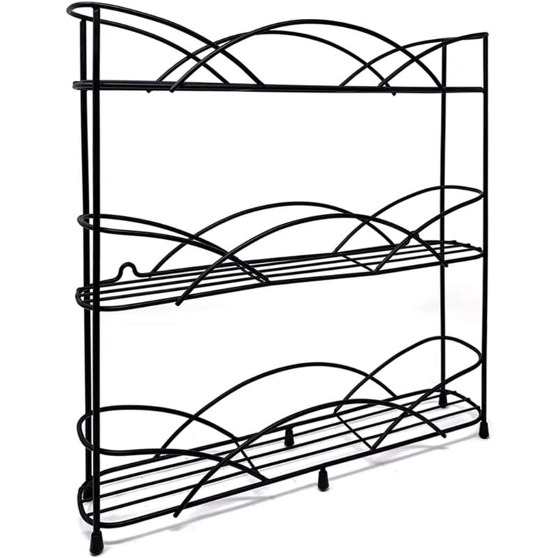Csparkv - 33x6.5 x34 cm Kitchen Rangement Epices - Support Etagere a Epices Noire - Comprend 2 Ventouses, Parfait pour Stocker Les Épices et Les