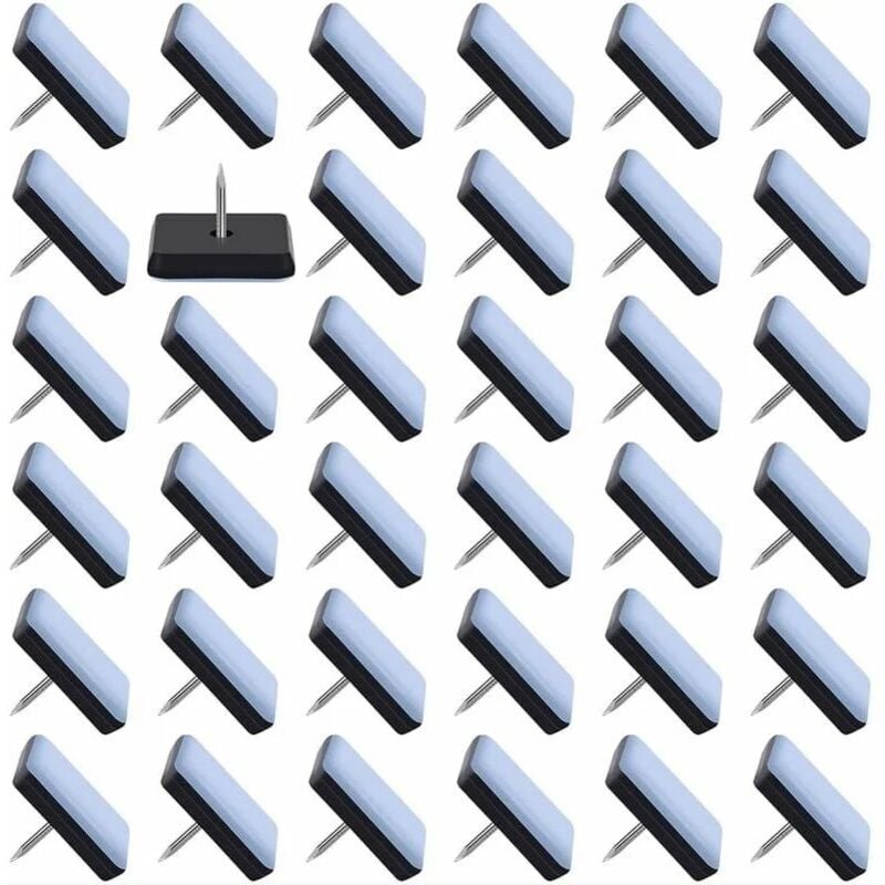 Csparkv - 25x25mm) Lot de 50 Meubles Patins Coulissants en Téflon Planeurs de Meubles avec Clous Patins de Chaise à Clouer