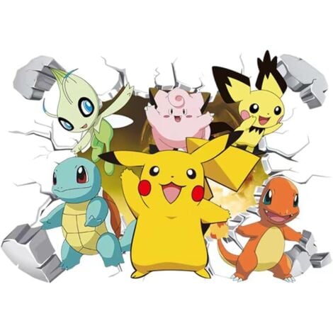 CSPARKV 3D-Cartoon-Wandaufkleber für Schlafzimmer, Wohnzimmer, Heimdekoration, Größe: (40 x 60 cm)