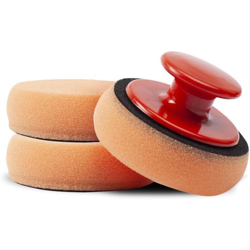 Image of Csparkv - 3er-Pack Polierschwamm mit Griff, Mikrofaser-Wachsapplikator für Autos