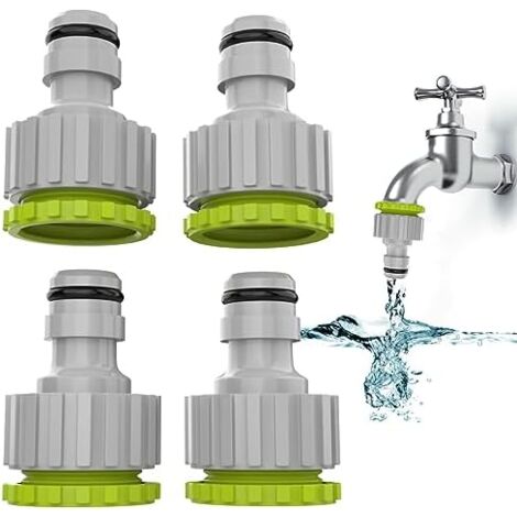 CSPARKV 4/6 Points Universal 2-in-1 Tap Connector-4 Pack Garden Tap Connector Faucet Connector, Hose Connector Set for Garden Irrigation