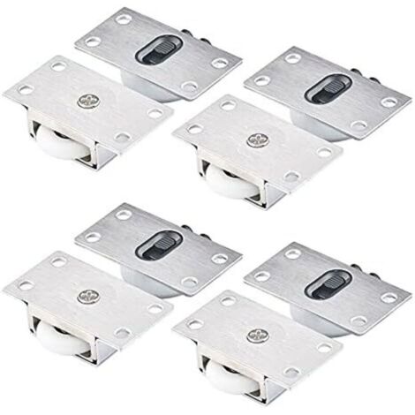 CSPARKV 4 Paires Roues à Rouleaux pour Armoire Roues à Rouleaux pour Porte Coulissante Roulettes Placard Coulissant Galet de Armoire Porte Galet de Roulement de Porte pour Placard Fenêtre