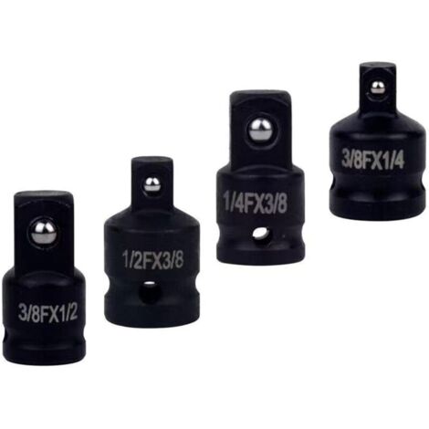 CSPARKV 4  PCS  Adaptateur Douille, de Prise Polyvalents pour Clé à Chocs - 1/4 à 3/8, 3/8 à 1/4, 3/8 à 1/2, 1/2 à 3/8 - Acier Chrome-Molybdène Robuste - Accessoires de Clé à Douille et d'Angle