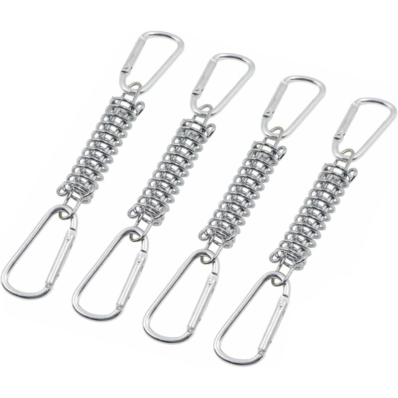 CSPARKV 4 Pcs Boucle Ressort Tension Fixation Store - Voile D'ombrage Fixations Accessoires en Acier Inoxydable avec 4 Ressorts HéLicoïdaux 8