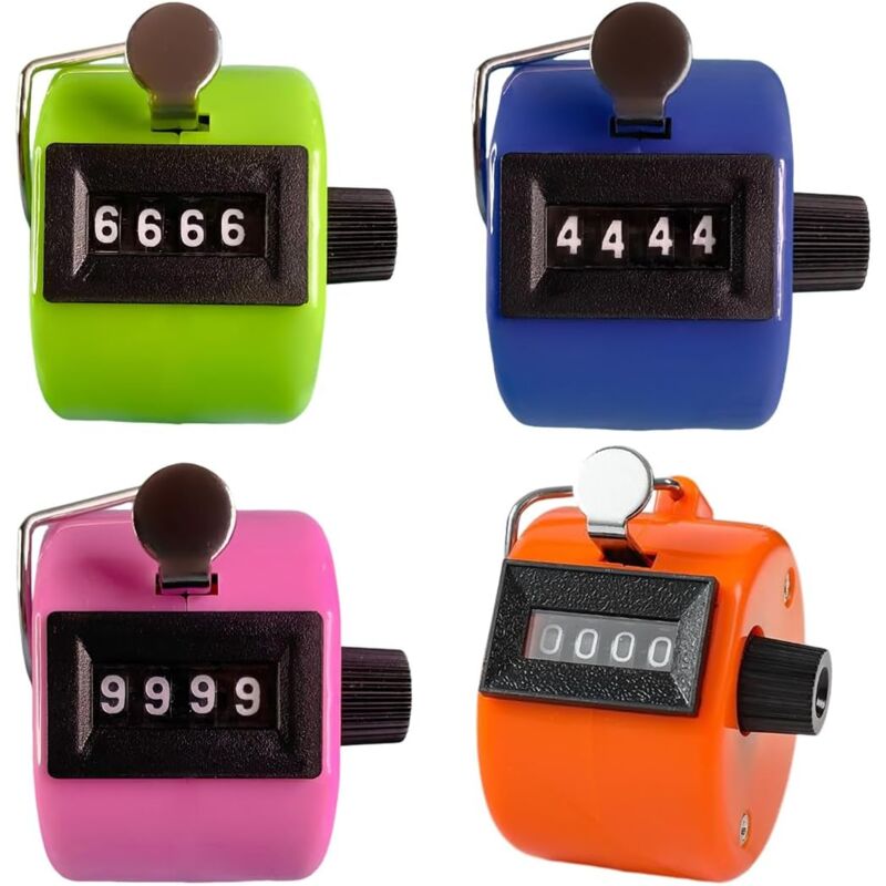 Csparkv - 4 Pcs Compteur Manuel Compteur à Cliquer 4 Chiffres Compteurs Manuels Click Compteur Pour Compteur Manuel Mécanique