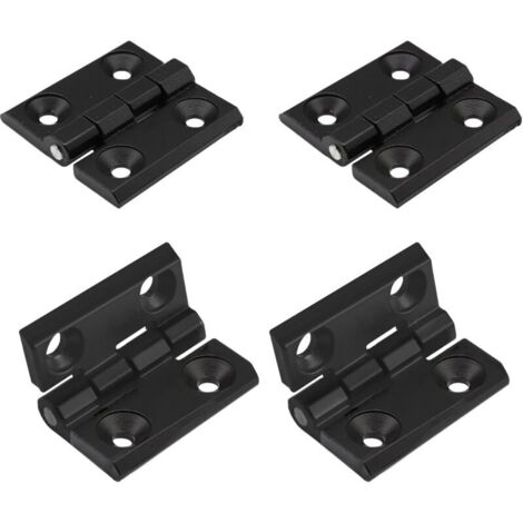 CSPARKV 4 Pièces Charnières en Zinc 40x40x5 mm, Charniere Porte Lourde Pivote à 270 Degrés, Exterieur Charnière Inox, pour Portes Fixes, Petites Fenêtres, Tiroir, Armoires, Meubles, Tables Pliantes No