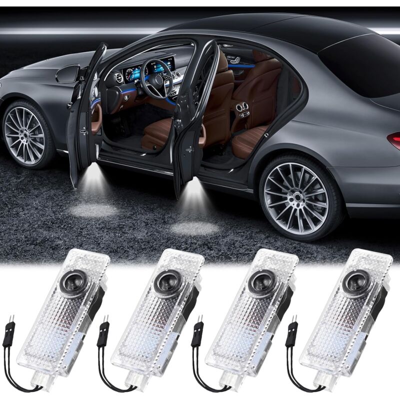 Csparkv - 4 Pièces Eclairage de Porte Logo Projecteur de Lumière de Voiture Car Door Light Projector Compatible avec bmw Série 1 2 3 4 5 6 7er Mer gt
