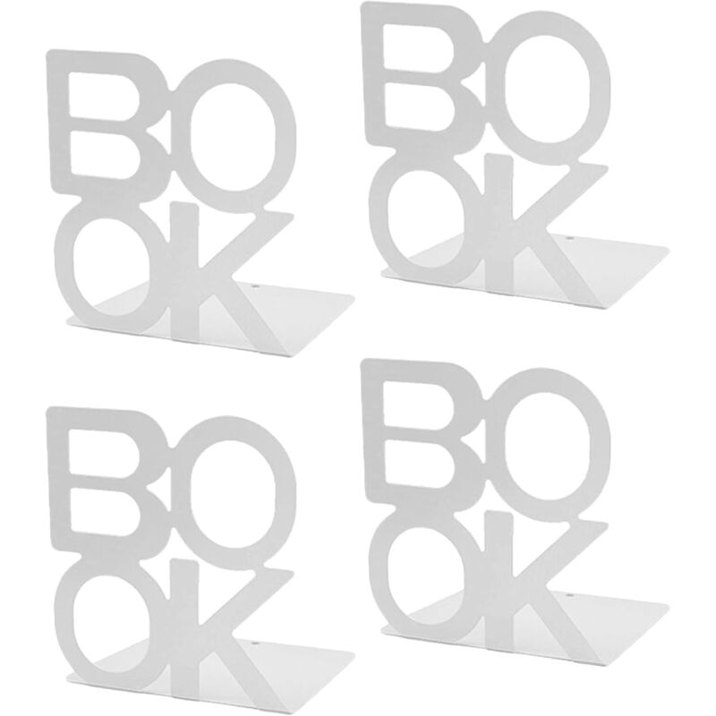 Csparkv - 4 Serre-Livres en métal, Serre Livre, Serre-Livres évidés, adaptés pour Apprendre à Lire, bibliothèque Scolaire pour Enfants et Stockage de