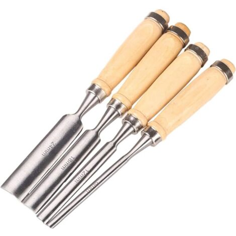 CSPARKV 4Pcs Ciseaux à bois Professionnels, jeu de ciseaux tranchants, Couteau Sculpture Bois, Outil de Gravure Sur Bois Sculpture Tool pour débutants et professionnels pour charpentiers, sculpteurs
