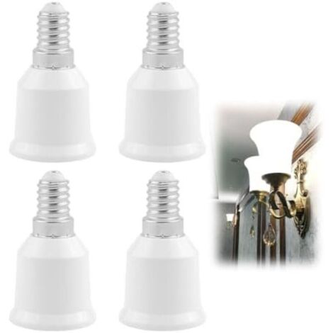 CSPARKV 4Pcs E14 vers E27 Adaptateur de Douille Ampoule, Convertisseur Douille E14 vers E27 220V, Adaptateur de Lampe pour Ampoules LED, Ampoules à Incandescence, Lampes CFL, Lampes Halogènes