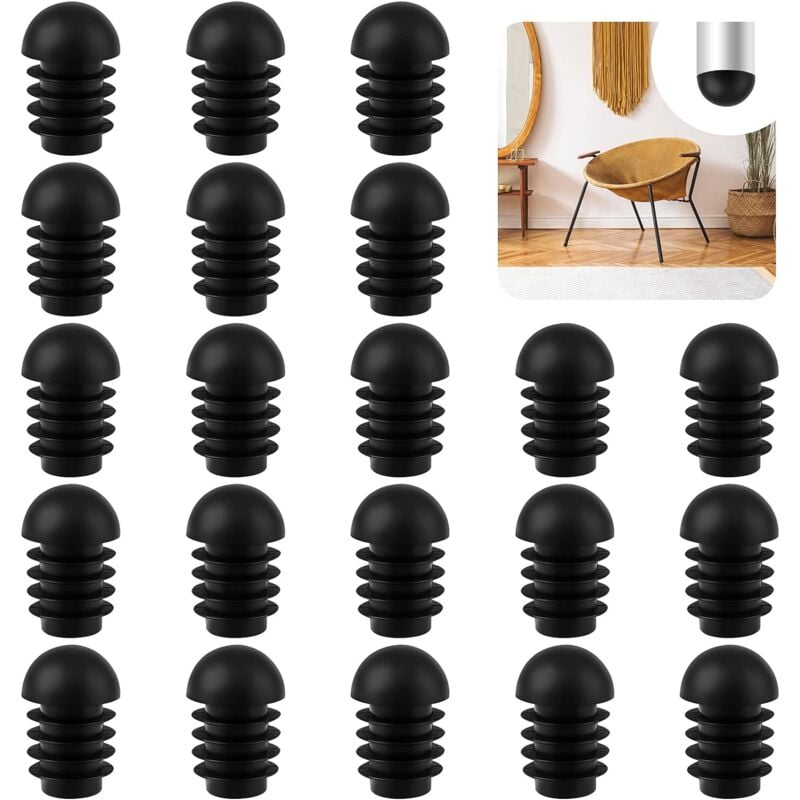 50 Pcs Chair Leg Protector, 19mm Chair Leg Cap, Chair Leg Covers, Chair Leg Cap Round Inlet Tip for Chair to Protect Furniture - Csparkv