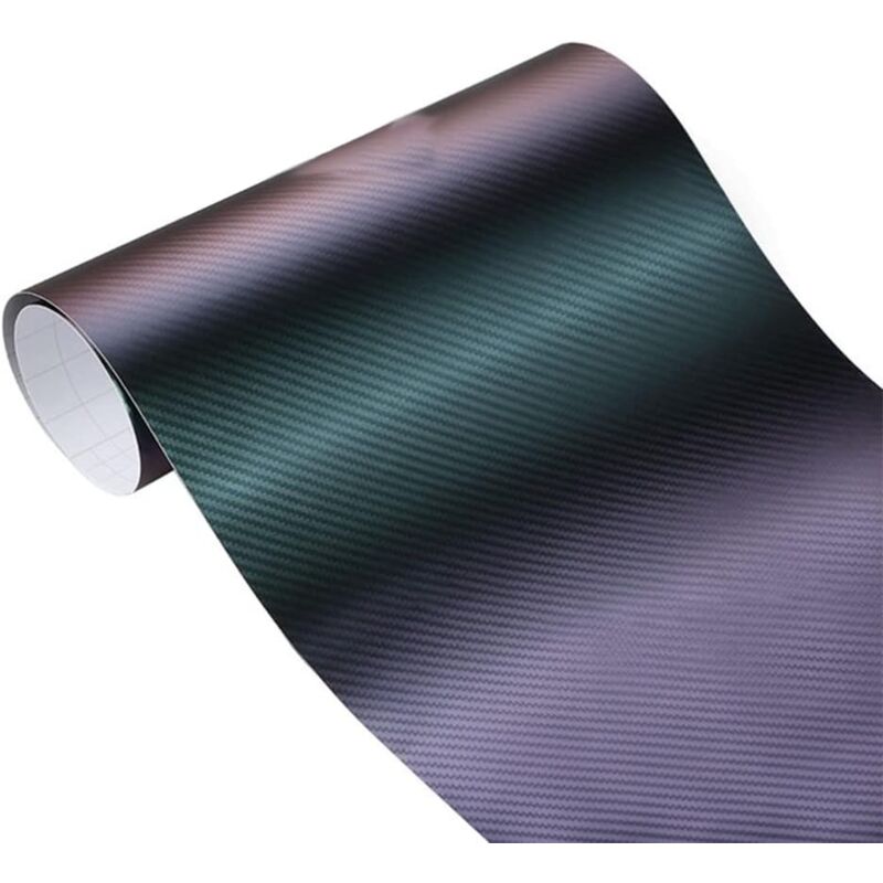 Csparkv - 50x152cm Film Autocollant Étanche De Voiture, Rouleau De Film Adhésif 3D en Fibre De Carbone Auto-adhésif Film De Protection De Seuil De