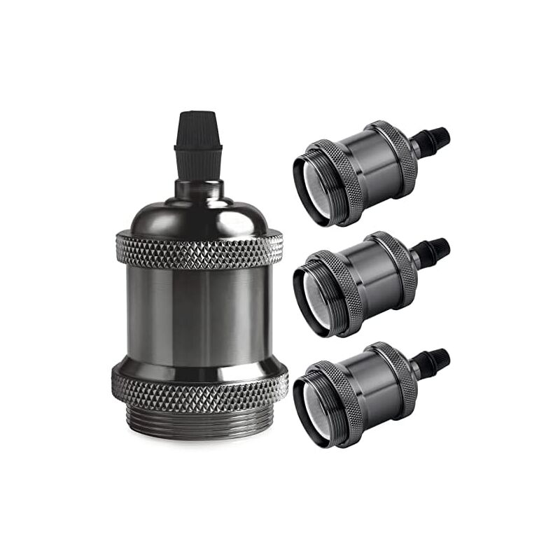 Csparkv - 50x70mm Vintage E27 douille de lampe, Edison retro suspension lampe, Solide 4 Pièces noir perle socket