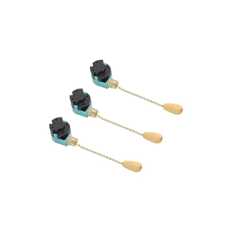 5cm 3pcs Interrupteur à Chaîne de Traction, Interrupteur de Lumière de Ventilateur de Plafond 3 Vitesses 4 Fils pour Plafonnier Ventilateur Lampe