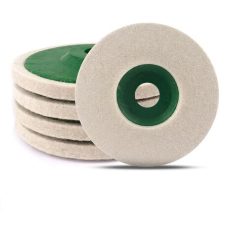 CSPARKV 5pcs 125mm Tampon de polissage,DIA meule de polissage pour meuleuse d'angle,Roue de polissage en laine pour l'accessoire de polissage de foreuse(Diamètre du trou : 22 mm)