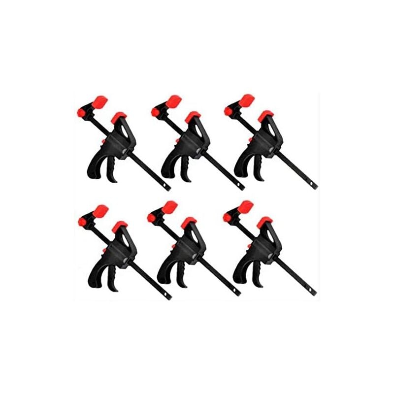 Csparkv - 6 Pièces Pinces à Prise Rapide, 4 Pouces Cliquets à Barre à Cliquet Outils de Serrage à Une Main à Serrage Rapide pour Un Serrage Rapide et